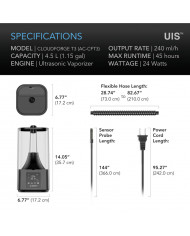 AC Infinity Cloudforge T3 Smart Humidifier - 4.5L Technical Spec