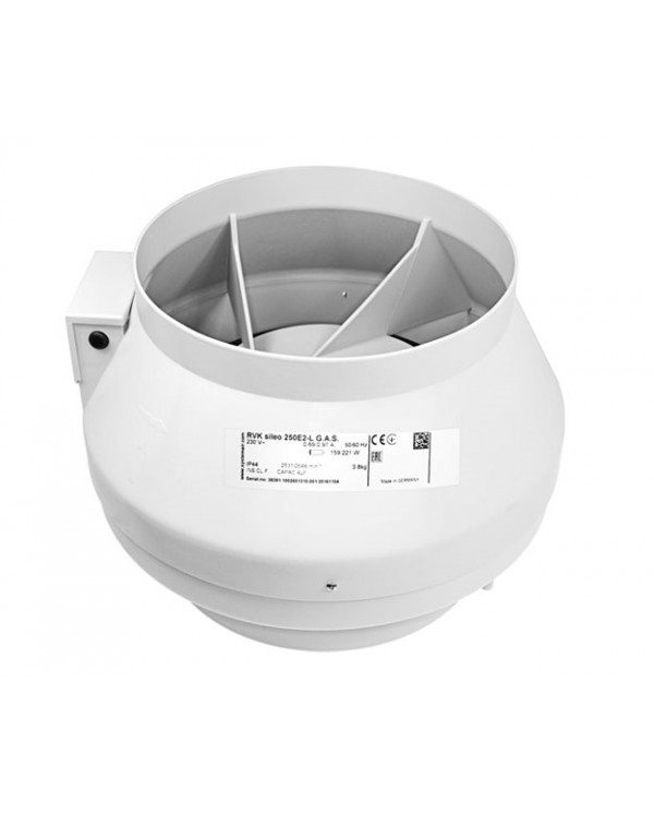 RVK Systemair Sileo 250E2-L 250mm 10" - 1020m/hr