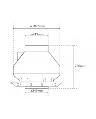 RVK Systemair Sileo 250E2-L 250mm 10" - 1020m/hr